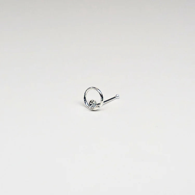 SN615 W/BIG STONE SILVER (NOSE BONE) 20pcs