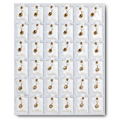 GMB36 GOLD PLATING METAL BELLY RING 36PCS