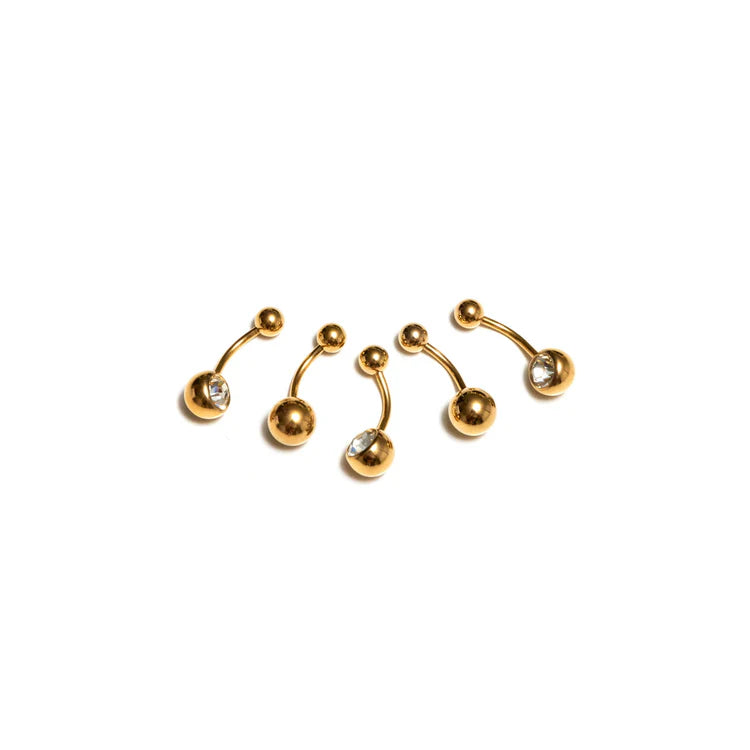 GMB36 GOLD PLATING METAL BELLY RING 36PCS