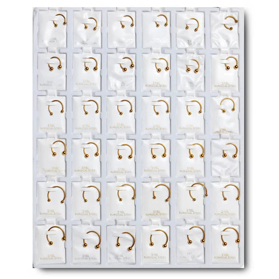 GMH36 GOLD PLATING METAL HORSESHOE 36PCS