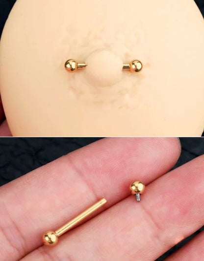 GRMN36 GOLD PLATING & RHODIUM METAL NIPPLE RING 36PCS