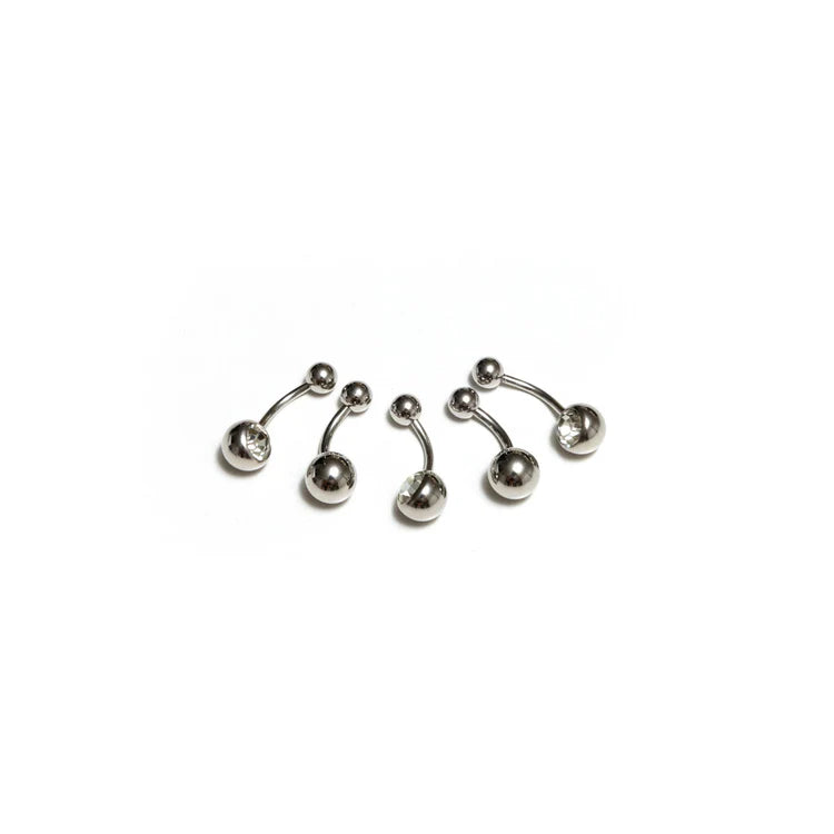 RMB36 RHODIUM METAL BELLY RING 36PCS