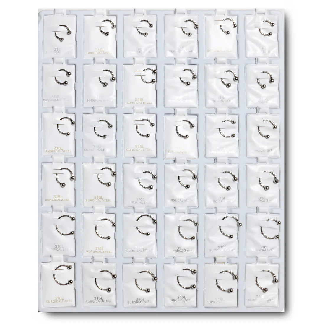 RMH36 RHODIUM METAL HORSESHOE 36PCS