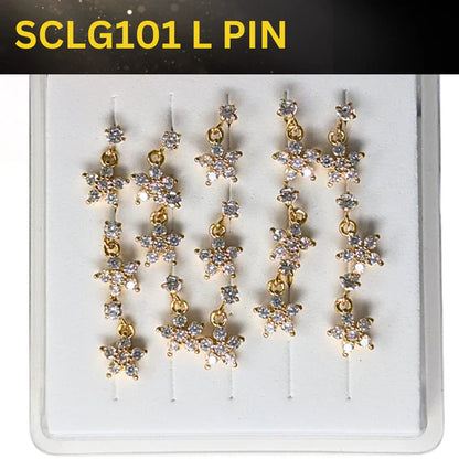 SCLG 101 DANGLE DESING STONE GOLD ( L PIN) 15PCS