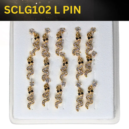 SCLG 102 DANGLE DESING STONE GOLD ( L PIN) 15PCS