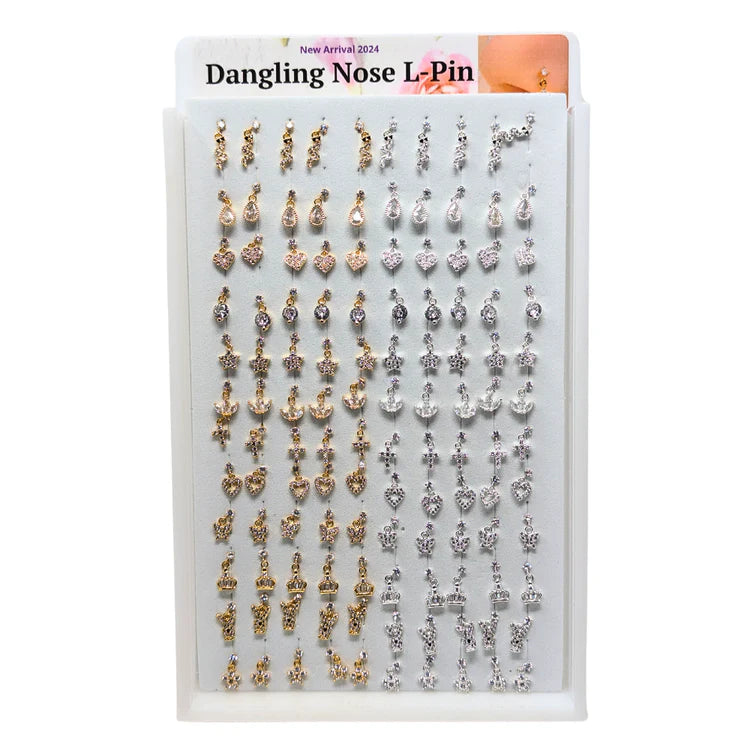 SET4 DANGLE NOSE L PIN 12 different designs 120PCS