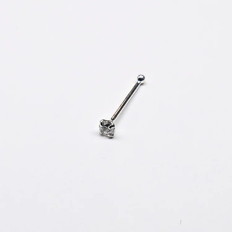 SN101 1.7MM STONE SILVER ( NOSE BONE) 20pcs