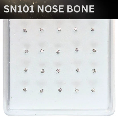 SN101 1.7MM STONE SILVER ( NOSE BONE) 20pcs