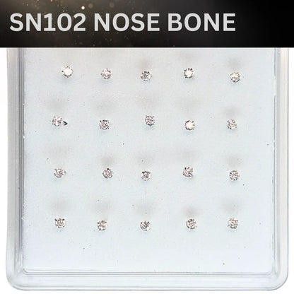 SN102 2.0MM STONE SILVER ( NOSE BONE) 20pcs