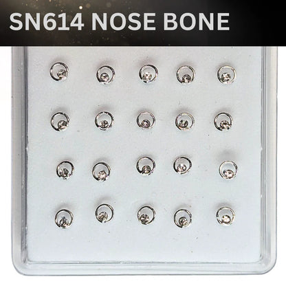 SN614 W/STONE SILVER (NOSE BONE) 20pcs