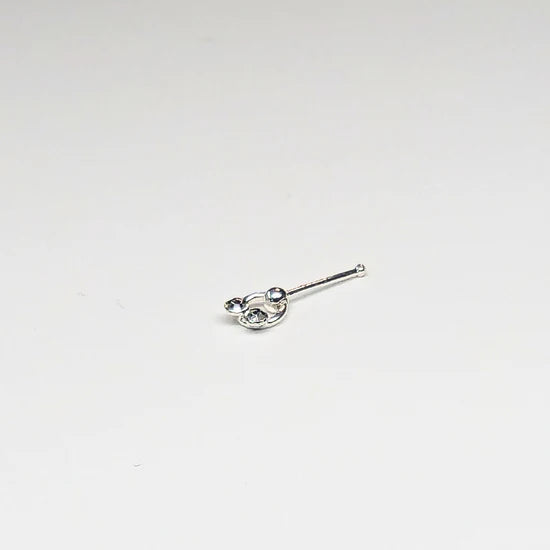 SN616 CLEAR STONES ON RING SILVER (NOSE BONE) 20pcs