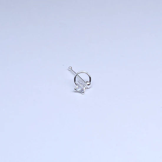 SN619 2.5MM SQ CUBIC ON RING SILVER (NOSE BONE) 20pcs