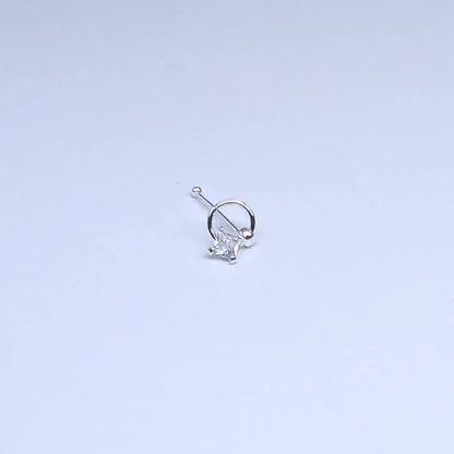 SN619 2.5MM SQ CUBIC ON RING SILVER (NOSE BONE) 20pcs