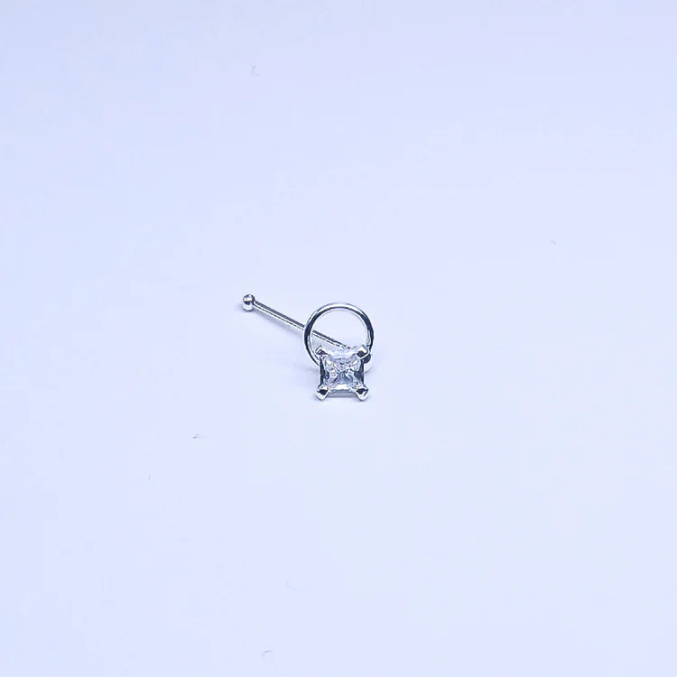 SN620 3.0MM SQ CUBIC ON RING SILVER (NOSE BONE) 20pcs