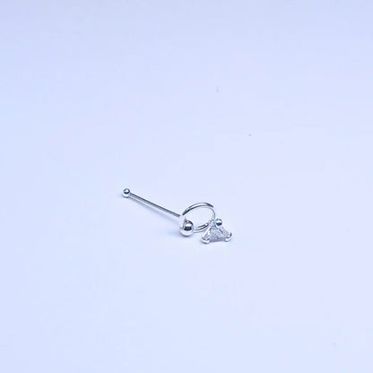 SN622 3.0MM TRIANGLE CUBIC ON RING SILVER (NOSE BONE) 20pcs