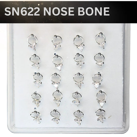 SN622 3.0MM TRIANGLE CUBIC ON RING SILVER (NOSE BONE) 20pcs