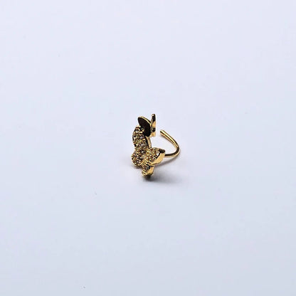 SNCG102 TWO BUTTERFLY STONE GOLD (L PIN) 20pcs