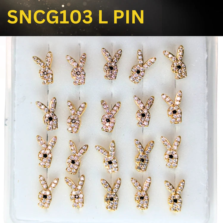 SNCG103 RABBIT STONE GOLD (L PIN ) 20pcs