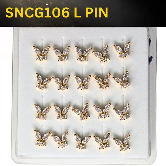 SNCG 106 DESIGN STONE GOLD ( L PIN ) 20PCS