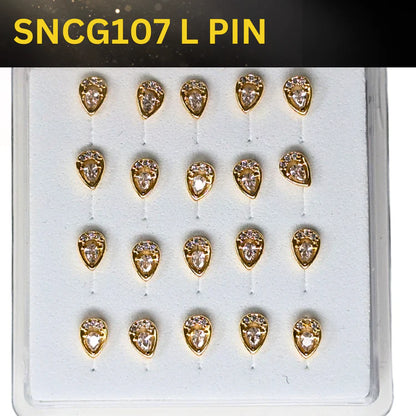 SNCG 107 DESIGN STONE GOLD ( L PIN ) 20PCS