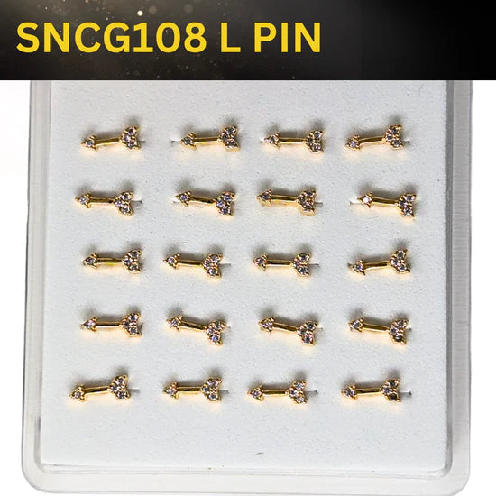 SNCG 108 DESIGN STONE GOLD ( L PIN ) 20PCS