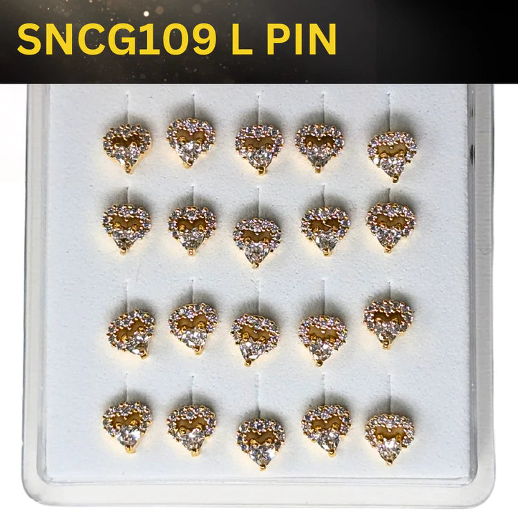 SNCG 109 DESIGN STONE GOLD ( L PIN ) 20PCS