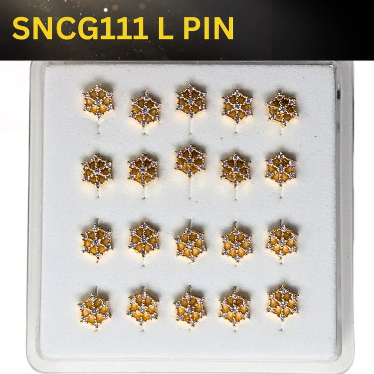 SNCG 111 DESIGN STONE GOLD ( L PIN ) 20PCS