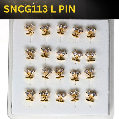 SNCG 113 DESIGN STONE GOLD ( L PIN ) 20PCS