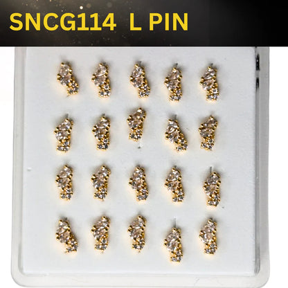 SNCG 114 DESIGN STONE GOLD ( L PIN ) 20PCS