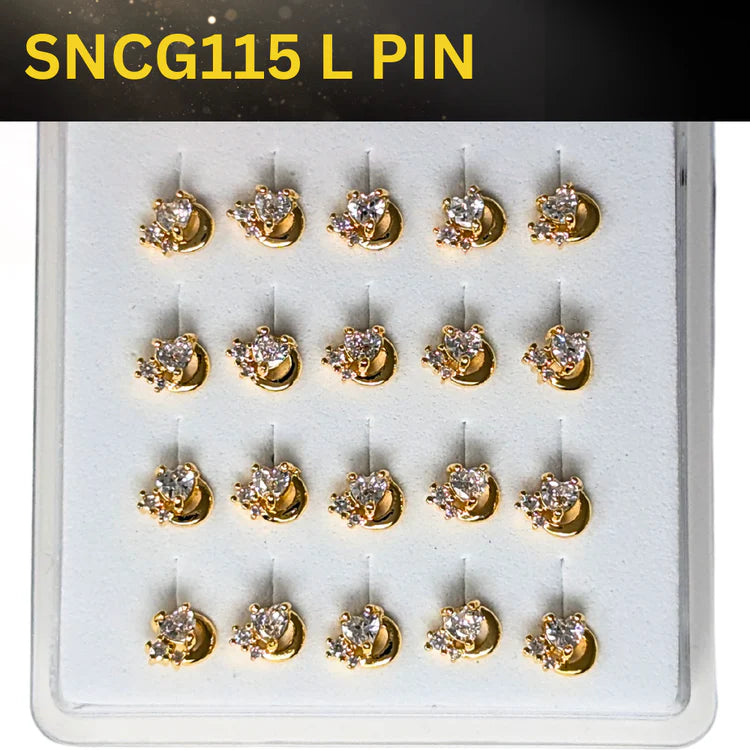 SNCG 115 DESIGN STONE GOLD ( L PIN ) 20PCS