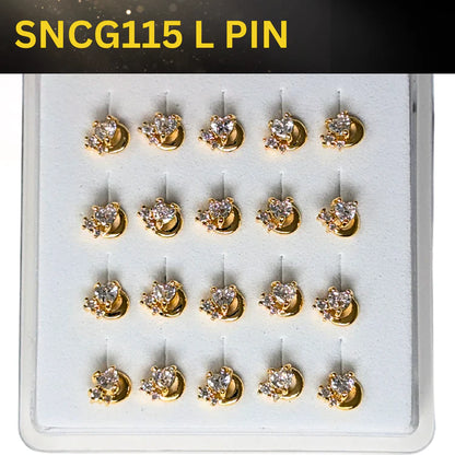 SNCG 115 DESIGN STONE GOLD ( L PIN ) 20PCS