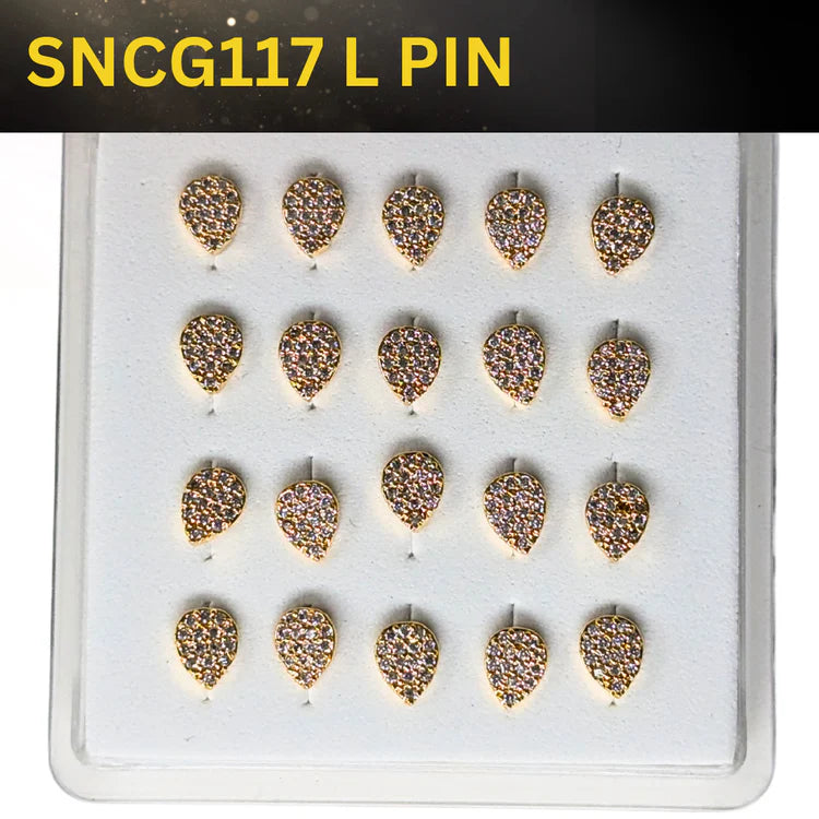 SNCG 117 DESIGN STONE GOLD ( L PIN ) 20PCS