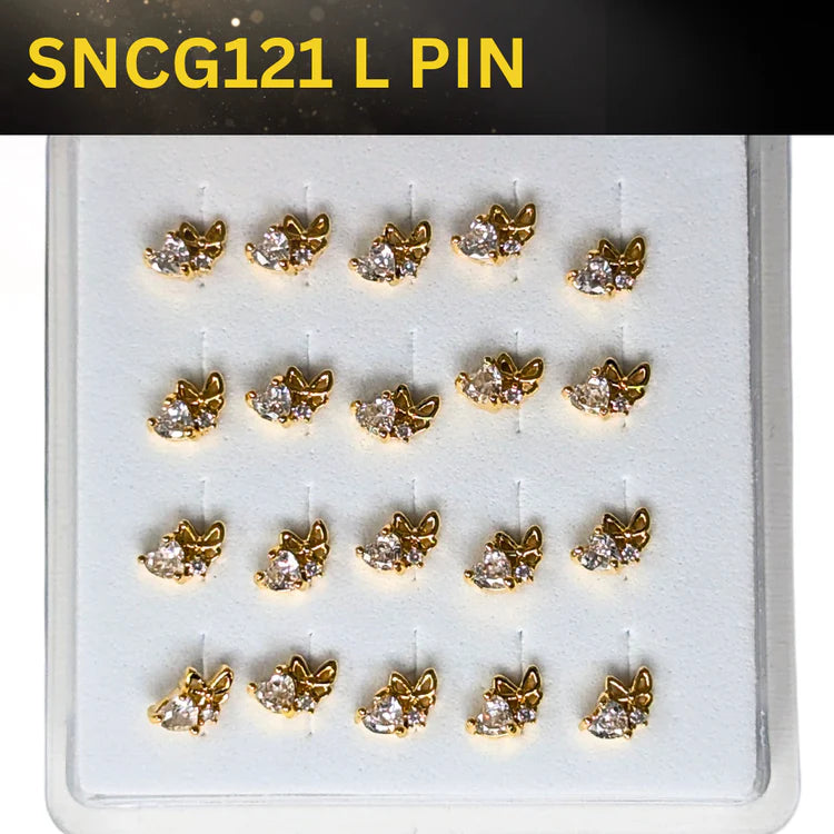 SNCG 121 DESIGN STONE GOLD ( L PIN ) 20PCS