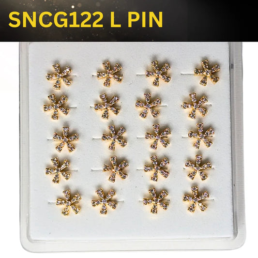 SNCG 122 DESIGN STONE GOLD ( L PIN ) 20PCS