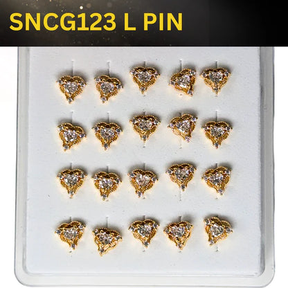 SNCG 123 DESIGN STONE GOLD ( L PIN ) 20PCS