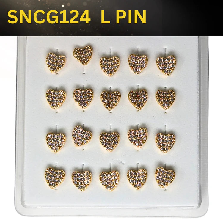 SNCG 124 DESIGN STONE GOLD ( L PIN ) 20PCS