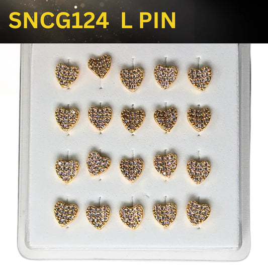 SNCG 124 DESIGN STONE GOLD ( L PIN ) 20PCS