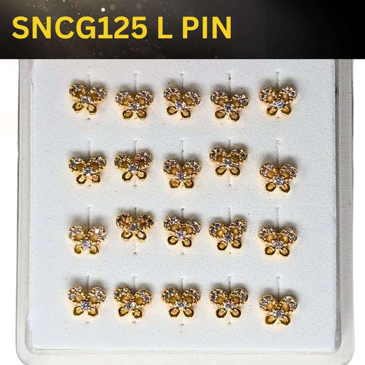 SNCG 125 DESIGN STONE GOLD ( L PIN ) 20PCS