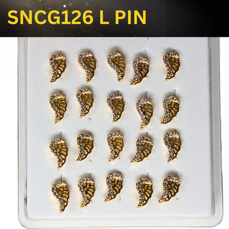 SNCG 126 DESIGN STONE GOLD ( L PIN ) 20PCS