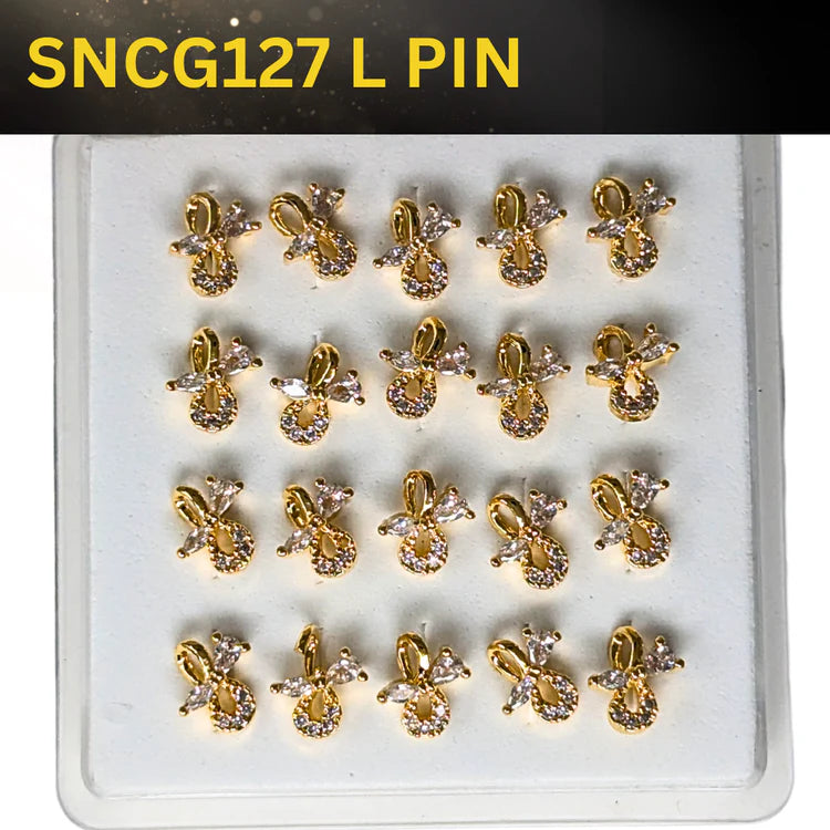 SNCG 127 DESIGN STONE GOLD ( L PIN ) 20PCS