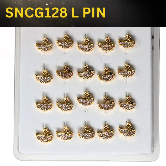 SNCG 128 DESIGN STONE GOLD ( L PIN ) 20PCS