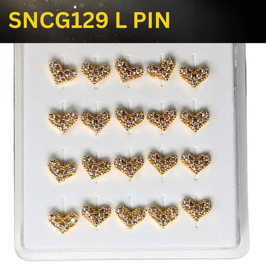 SNCG 129 DESIGN STONE GOLD ( L PIN ) 20PCS