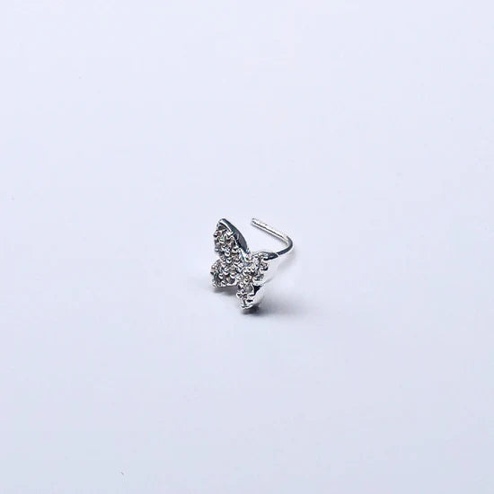 SNCS101 BUTTERFLY STONE SILVER ( L PIN ) 20pcs