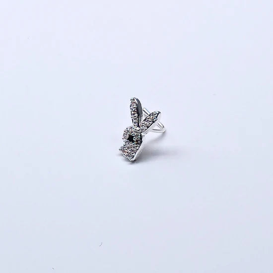 SNCS103 RABBIT STONE SILVER (L PIN ) 20pcs