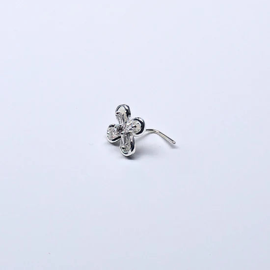 SNCS105 FLOWER STONE SILVER (L PIN) 20pcs