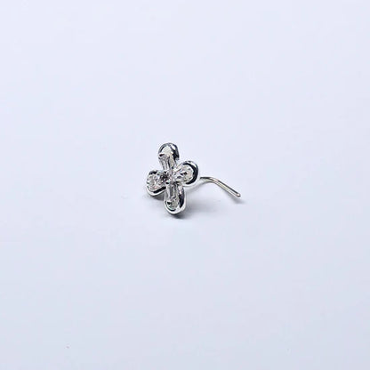 SNCS105 FLOWER STONE SILVER (L PIN) 20pcs