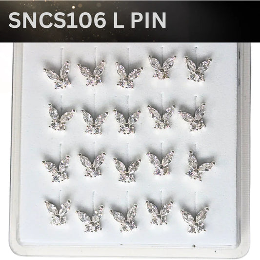 SNCS 106 DESIGN STONE SILVER ( L PIN ) 20PCS