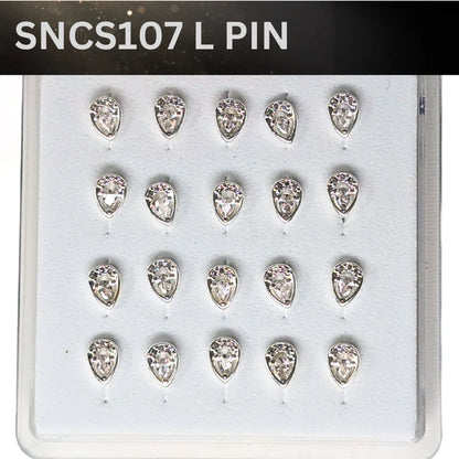 SNCS 107 DESIGN STONE SILVER ( L PIN ) 20PCS