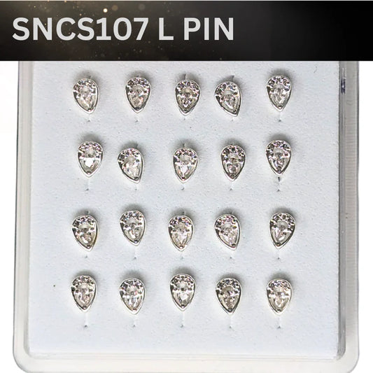 SNCS 107 DESIGN STONE SILVER ( L PIN ) 20PCS