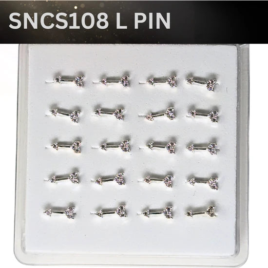 SNCS 108DESIGN STONE SILVER ( L PIN ) 20PCS